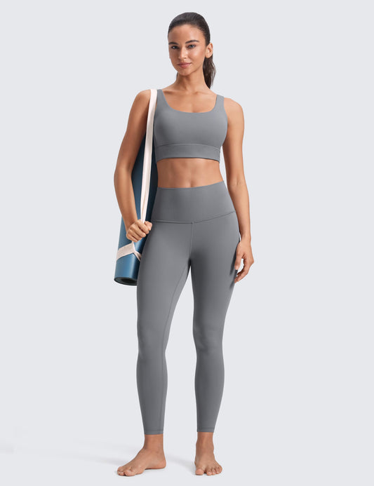 CRZ YOGA Butterluxe Yoga Leggings 25" - High Waisted Buttery Soft Womens Workout Lounge Pants Solar Grey Medium