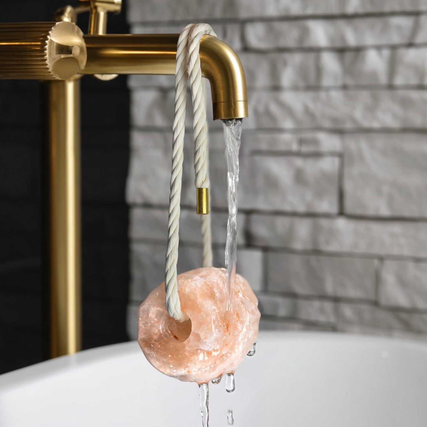 UMAID Himalayan Bath Salt Buddy™ 4 lb – Hanging Himalayan Rock Salt for Bath & Shower – Solid Himalayan Stone for Relaxation & Extended Steam Sessions, Unique Gifts for Men, Women & Couples