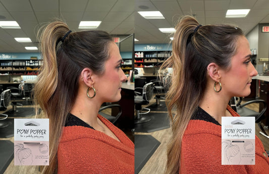 Mini Pony Popper Clip - High Ponytail Holder for Volume & Lift - Versatile for All Hair Types, Ponytail Tool for Thick & Long Hair - Easy-to-Use Hair Styling Accessories for Women, Clear Pony Popper