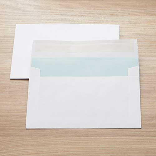 Amazon Basics A9 Blank Invitation Envelopes with Peel and Seal Closure, 5-3/4 x 8-3/4 Inches, White - Pack of 100