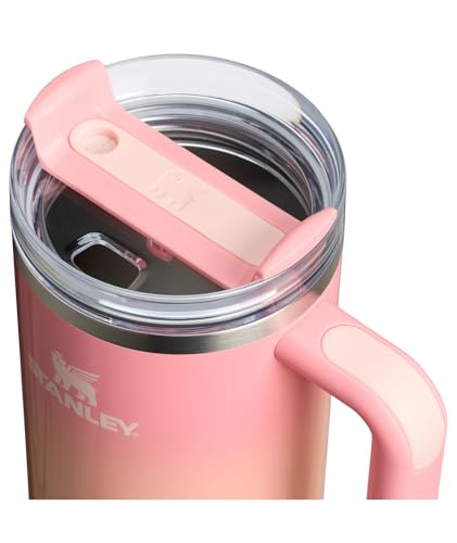 STANLEY Quencher H2.0 Tumbler with Handle and Straw 40 oz | Flowstate 3-Position Lid | Cup Holder Compatible for Travel | Insulated Stainless Steel Cup | BPA-Free | Pink Mesa Sunset