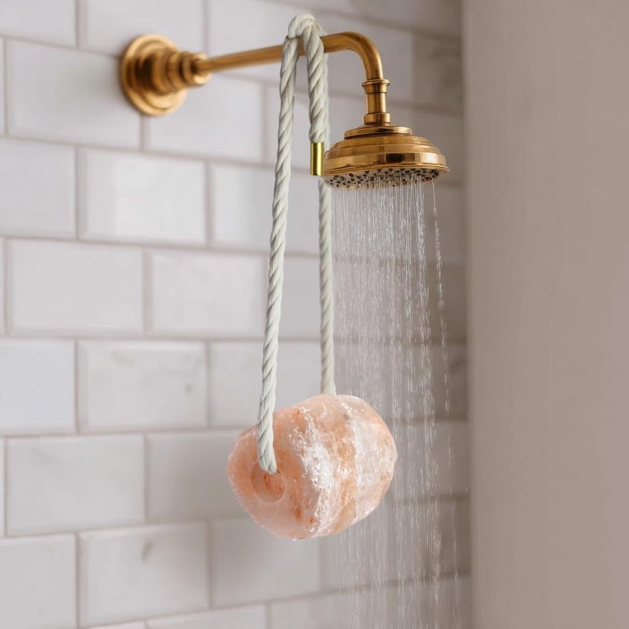 UMAID Himalayan Bath Salt Buddy™ 4 lb – Hanging Himalayan Rock Salt for Bath & Shower – Solid Himalayan Stone for Relaxation & Extended Steam Sessions, Unique Gifts for Men, Women & Couples