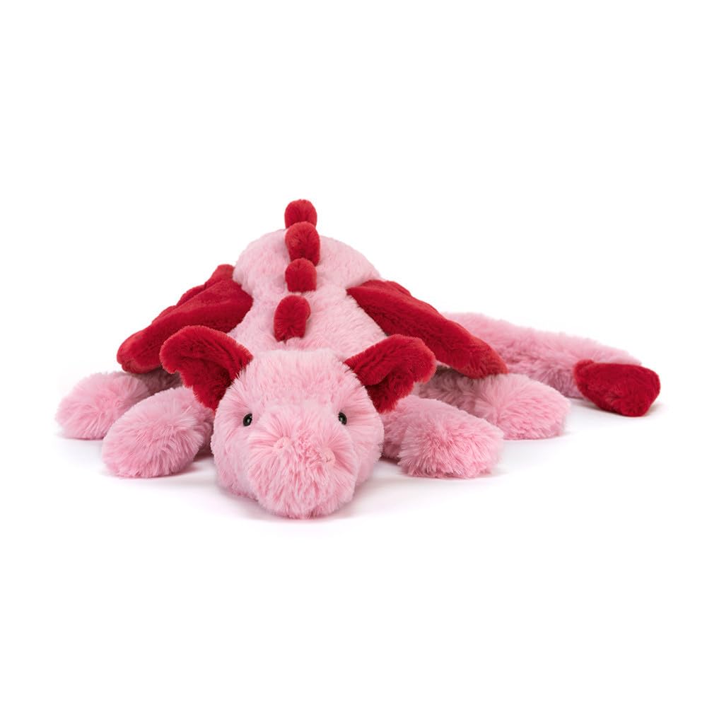 Jellycat Heart Dragon, 20 inches, Large, Pink and Red Plush Toy