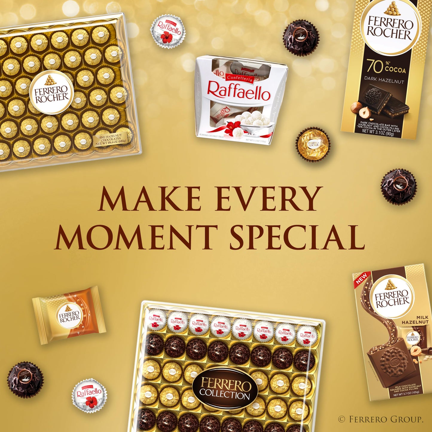 Ferrero Rocher, Premium Milk Chocolate Hazelnut, Individually Wrapped Chocolate Gift Box, 24 Count, 10.6 oz